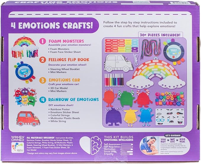 Open The Joy Crafting Your Emotions – DIY Emotional Awareness & Mindfulness Craft Kit for Kids – Creative Arts & Sensory Play for Emotional Regulation & Self-Expression – Ages 4 and Up
