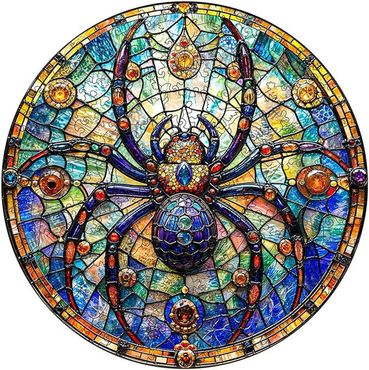 Wooden Puzzles for Adults, Wooden Jigsaw Puzzles for Adults Kids, Gem Spider Shadow Unique Shaped Wood Puzzles Adult, Creative Birthday Gifts for Friends Family Game(11.4 * 11.4in 200pcs)