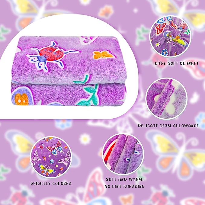 Glow in The Dark Blanket Butterfly Gifts Toys for Girls Women Butterfly Blankets for Birthday Gifts for Kids