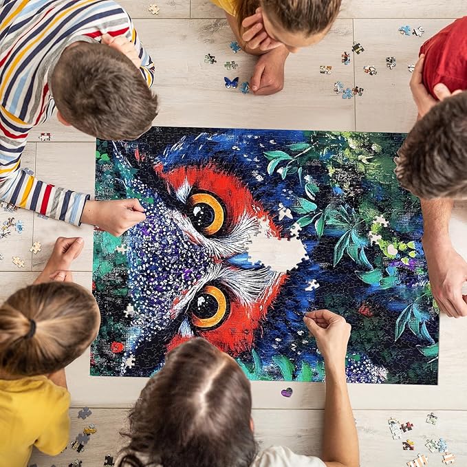 Jigsaw Puzzles for Adults 1000 Pieces, Challenging Unique Shaped Puzzle for Game Night Family Home Decor Wall Display, 20x27 Inches, Colorful Bird Art Puzzles