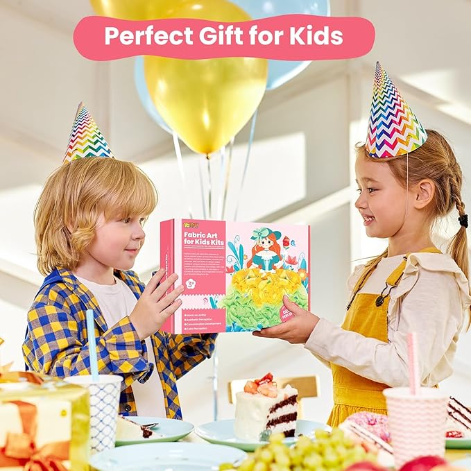 YOTOY Fabric Art Frenzy Toys for Girls Age 3 4 5 6 7 8 Years Old, Poke Art Kits, Fabric Art for Kids, Creative Puzzle Puncture Painting Toy Gift for Kid, Arts and Crafts for Kids Ages 6-8 Year Old