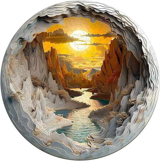 Wooden Puzzles for Adults, 3D Vision Inside Wooden Puzzles 500 Pieces, Unique Animal Shaped Wood Challenging Jigsaw Puzzles Gifts for Adults, 13.4x13.3in