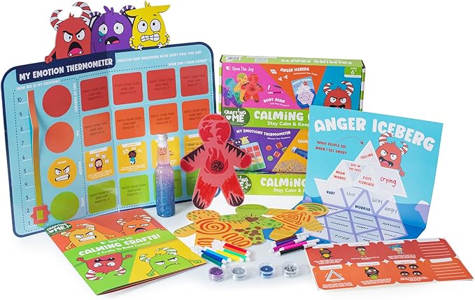 Open The Joy Calming Crafts Kit for Kids - Mindfulness Art Activities, DIY Stress Relief Projects, and Sensory Play for Emotional Wellness - Ages 4 and Up
