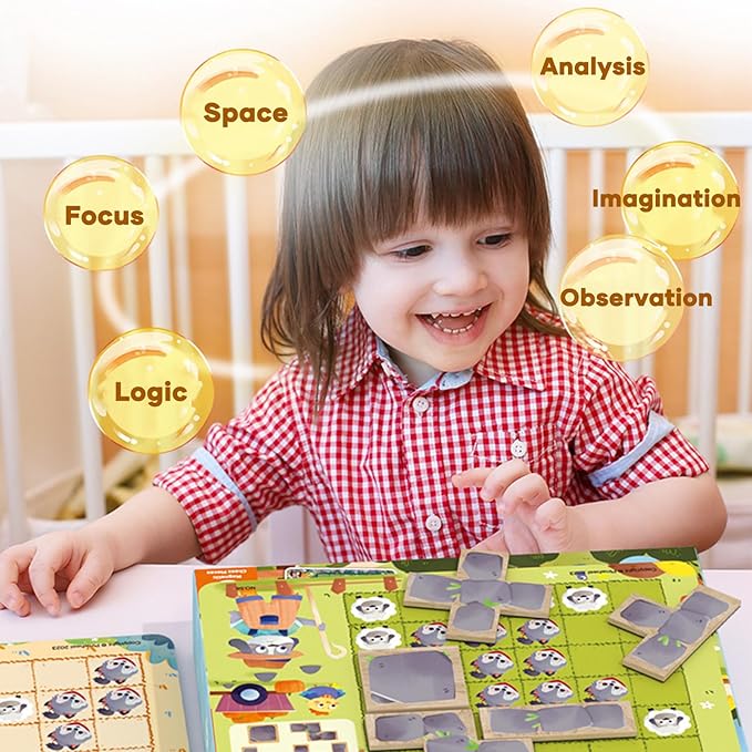 Protect the Sheep Logic puzzle Game-Engaging STEM Toys for Kids 3-12|60 sets of question card challenges|Brain Teaser puzzles kids Game|Enhances Reasoning & Planning Skills|Travel Game & Birthday Gift