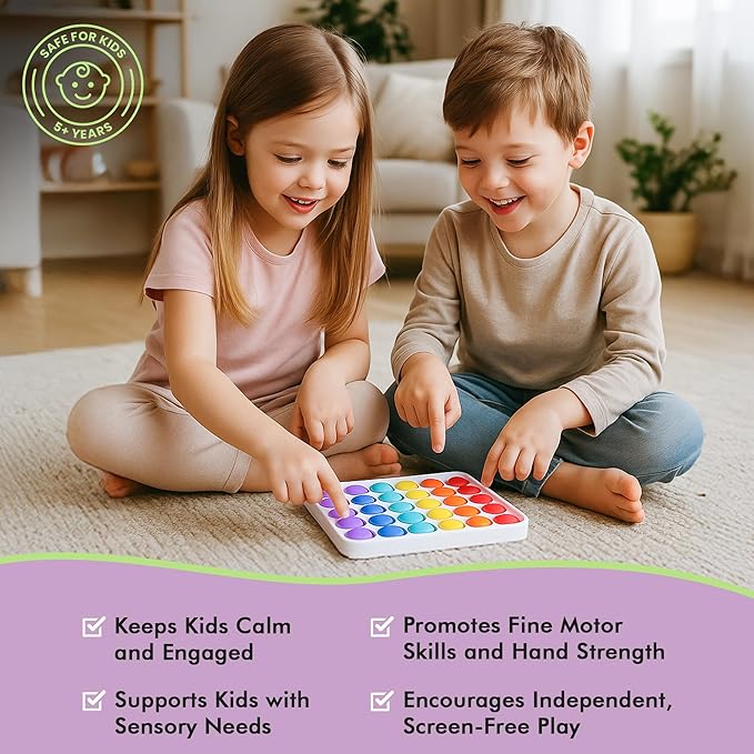 3-in-1 Fidget & Sensory Toy Set for Kids Sensory Explorer Kit with Pull-String Ball, Guitar Pop Toy, Tactile Fidget Board – Calming, Focus, Autism-Friendly