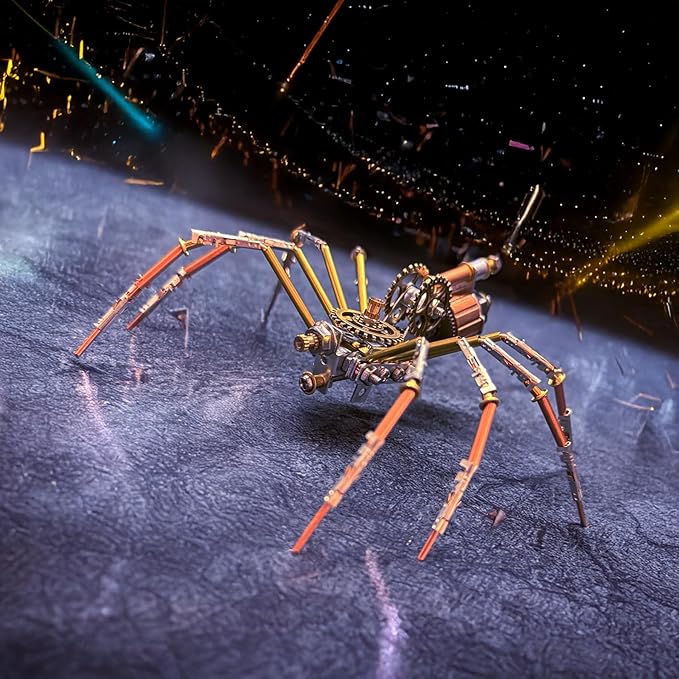 Steampunk Metal Insect Bug Mechanical Sculpture Insect Clockwork 3D Steampunk Metal Puzzle Kits for Adults (Mechanical Spider C)