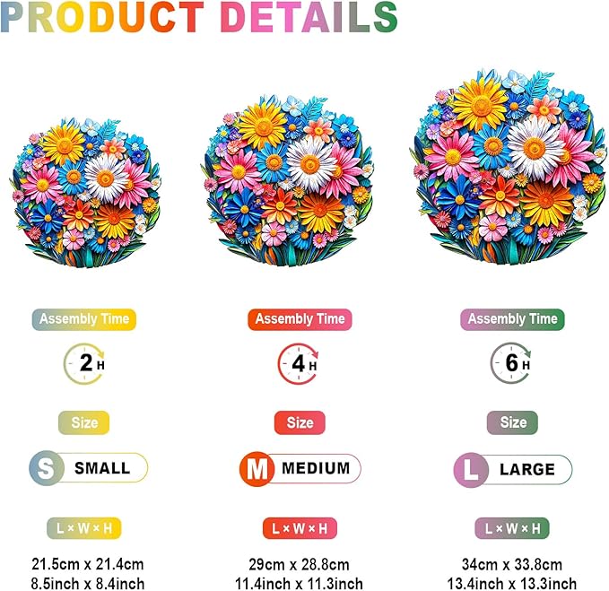 Wooden Puzzles for Adults - Paper Flower Wooden Jigsaw Puzzle - Unique Animal Shaped Wood Puzzles Adult - Christmas Birthday Gifts for Adults/Friends/Family - 100pcs 8.5 * 8.4in