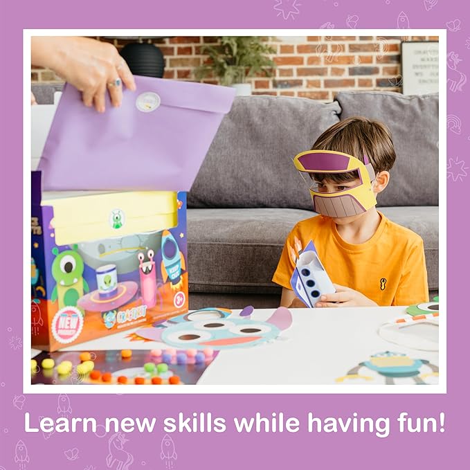 Craftikit® 20 Space Arts & Crafts for Kids - All-Inclusive Fun Toddler Craft Kit, Ages 3-10, Galaxy-Themed Activities
