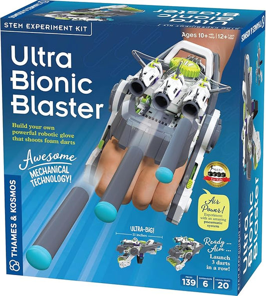 Thames & Kosmos Ultra Bionic Blaster STEM Experiment Kit | Construct a Robotic Foam Dart Blasting Glove | Challenging Build, Learn About Mechanical Technology & Engineering