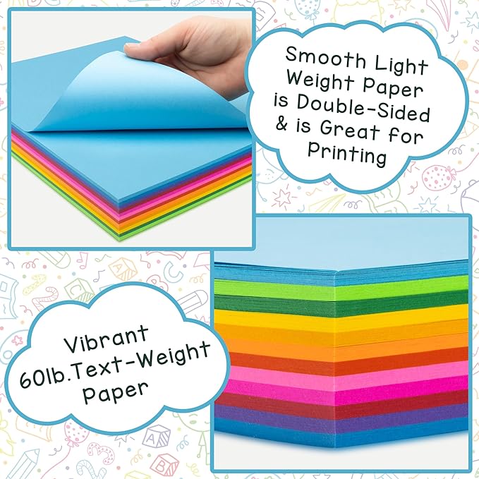 Hygloss Light Blue Colored Paper - 24 lb, 89 GSM, Acid-Free, Fade-Resistant, 8.5x11-Inch Letter Size Color Copy Paper, 90 Sheets