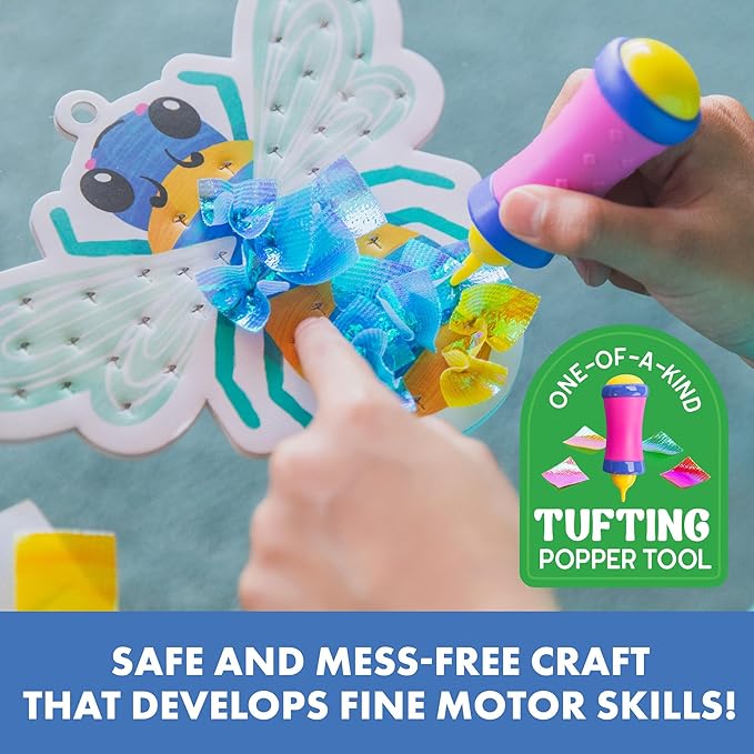 Educational Insights Tufting Kit - Arts and Crafts for Kids, Create Mess Free Projects, DIY Sensory Activity Set for Toddlers, Poke in Fabric Supplies, Creative Gift, Girls and Boys Ages 5+