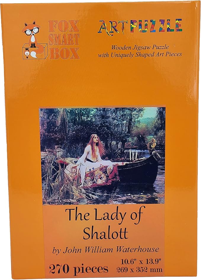 Wooden Jigsaw Puzzle for Adults - Uniquely Shaped Pieces - Made in The USA by FoxSmartBox - 270 Pieces - The Lady of Shalott