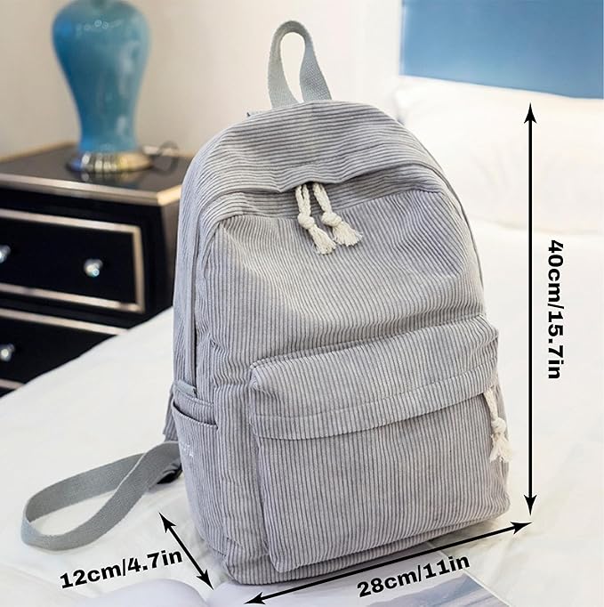 Personalized Corduroy Backpack, Custom School Bag with Embroidered Name, Customize Monogram Book Bag Back to School Gifts for Toddlers and Kids