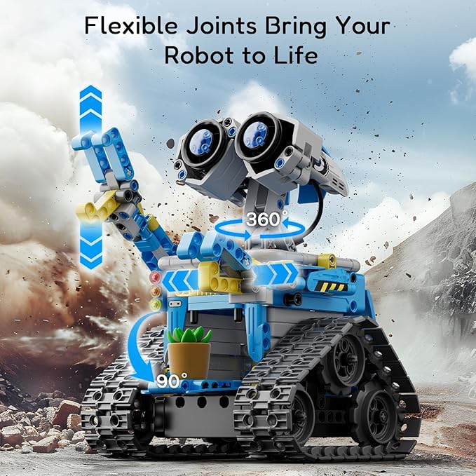 Robot Building Kit with Remote Control STEM Gifts for Kids Boys Ages 8-14, Technic Coding Robotic Toys for Teenโs Birthday, Build 5in1 Models with 488 Pieces