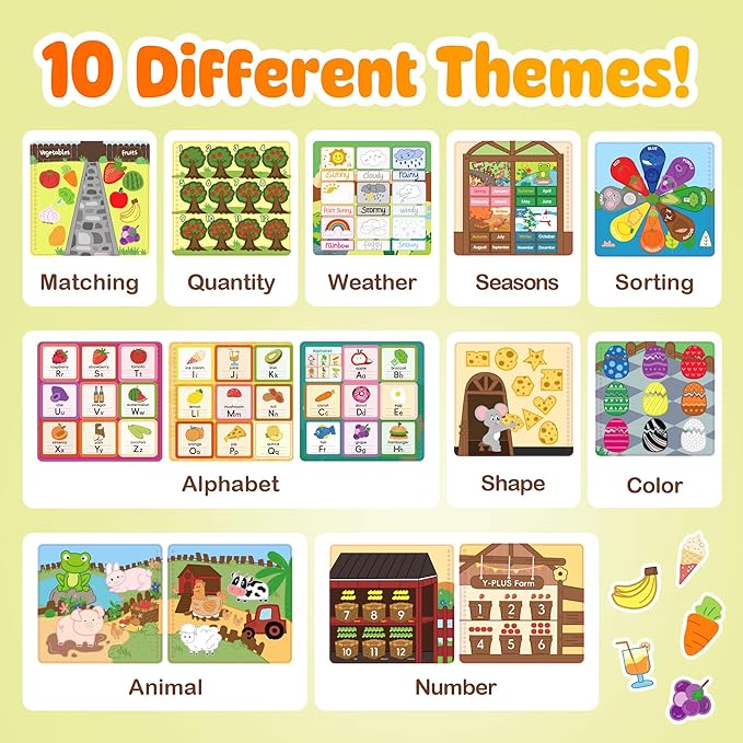 YPLUS Busy Book for Toddler, Montessori Activity Book Busy Board Quiet Books for Kids Ages 3-5, Educational Sensory Learning Travel Toys for Car Plane Airplane Baby