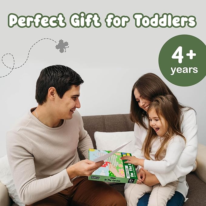 BINCA Dotties Dot Art Activity Kit, 1500+ Stickers, 8 Garden Animals Mess-Free Activities, DIY Dot Sticker Art for Toddlers, Kids Travel Activities, Craft Kits & Gifts for Boys & Girls Ages 4,5,6,7