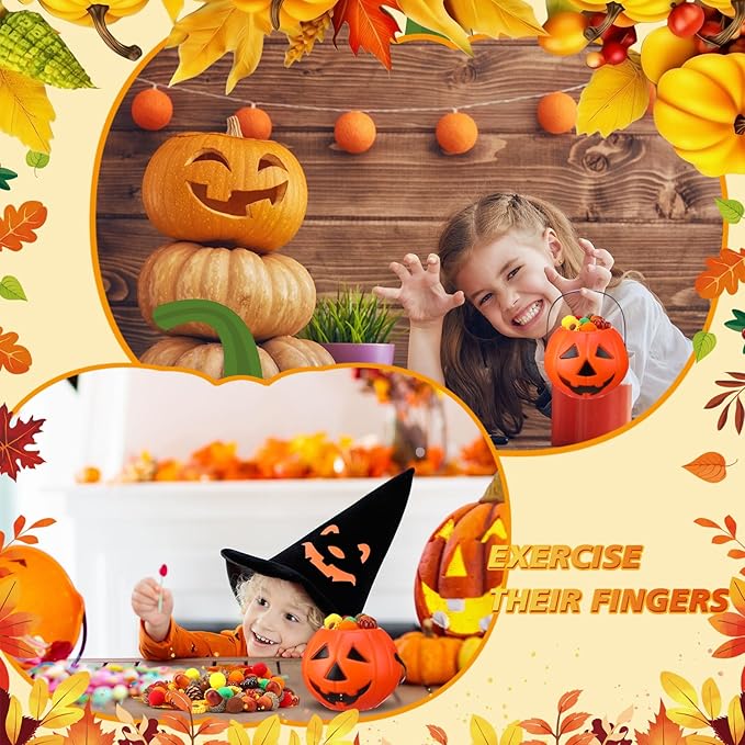 149 Pcs Thanksgiving Fine Motor Skills Sensory Bin Filler Set Include Cognitive Cards Acorn Maple Leaf Sunflower Pinecone Pumpkin Decor for Sorting Counting Training Development
