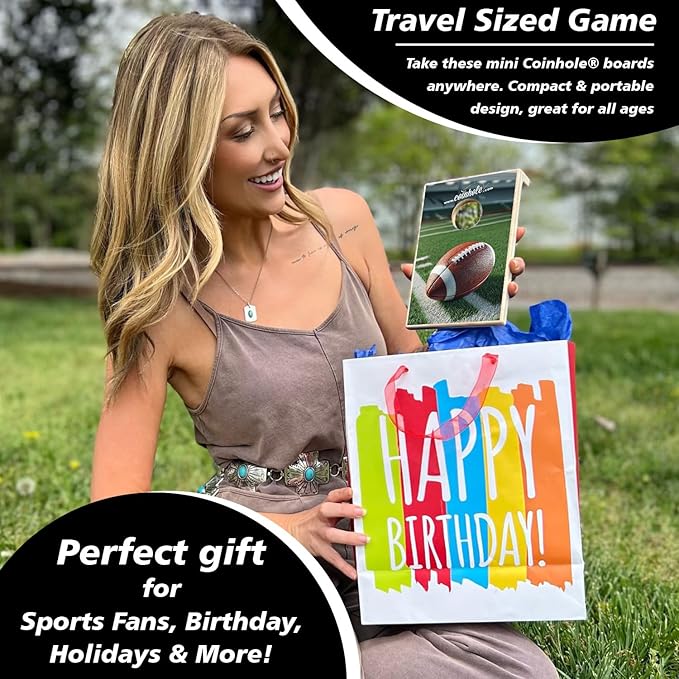 Coinhole Desktop Coin Bouncing Party Game Set | Tabletop Cornhole Board Game | Small Cornhole Travel Game Includes Coins