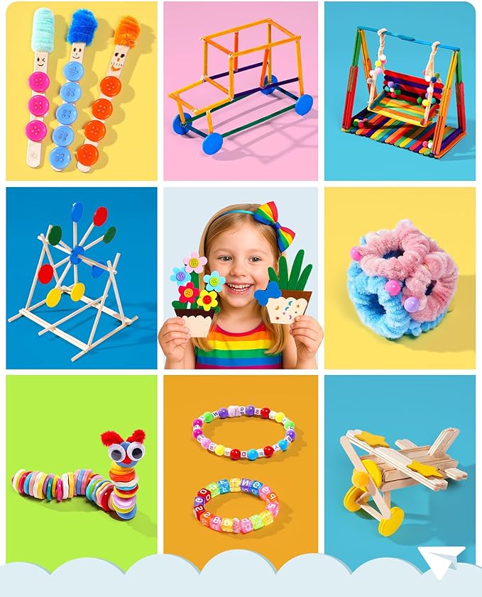 Wowood Arts and Crafts Kit for Kids - Over 1600 Pieces of DIY Craft Supplies! Creative Hobby Fun Activity Toys & Perfect Gifts for Girls and Boys Ages 8-12 to Spark Imagination and Joy(PA002)