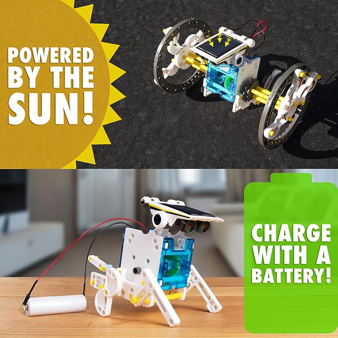 Teach Tech SolarBot.14, Transforming Solar Robot Kit, STEM Learning Toys for Kids 10+