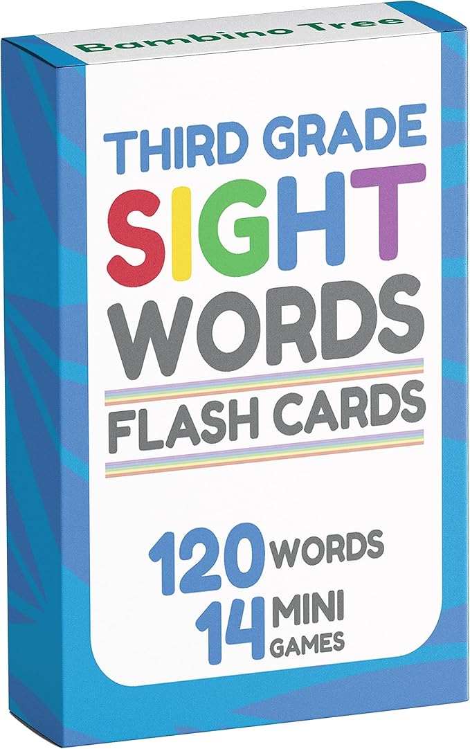 Sight Words Flash Cards 3rd Grade - 120 High Frequency Words from Dolch's and Fry's Lists for 8-9 Years