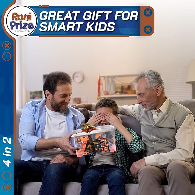 4-in-1 DIY Construction STEM Toy: 603-Piece Excavator Building & Robotics Kit, Educational Engineering Playset for Boys & Girls 8-12, Quality Family Time Popular Gift with Storage Box