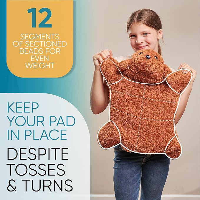 FRIENDLY CUDDLE Weighted Lap Blanket for Kids & Adults – Toby Weighted Blanket – ASD, Sensory Processing Weighted Stuffed Animals Dog Toy – Microwavable Weighted Lap Pad for Kids, 5 Lbs