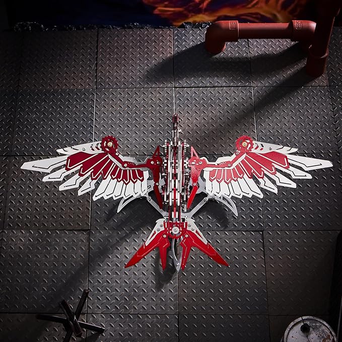 3D Metal Model Kits for Adults, 3D Puzzles for Adults, Red Eagle Metal Puzzle Kit, DIY Mechanical Puzzles Kits Gift