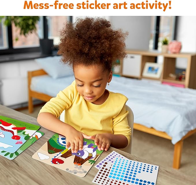 Skillmatics Dot It Sticker Art - Dinosaurs, Mess-Free Fun for Kids, 500+ Stickers, Craft Kits, DIY Scrapbooking Activity, Travel Toys, Gifts for Boys & Girls Ages 3, 4, 5, 6, 7