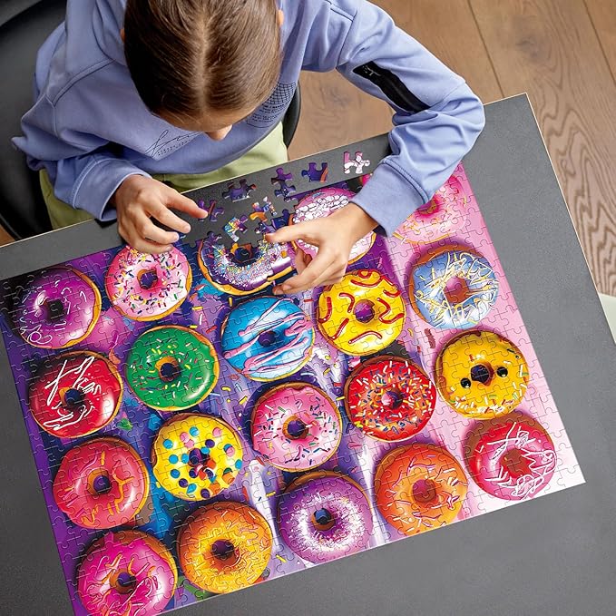500 Pieces Puzzles for Adults–Colorful Donuts Puzzle for Adults Children Elderly–Recycled Paper Jigsaw Puzzle 500 Pieces–Glossy, Sturdy Pieces Challenging Family Game Great Gift Idea (20.5x15in)