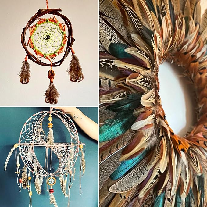 Soarer Mixed Natural Craft Feathers - 300pcs 3-5inch Natural Feathers for Dream Catcher Supplies, Home Party, Hats and Jewelry Accessories and DIY Crafts(Mixed Natural)