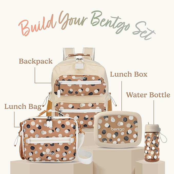 Bentgo Kids Backpack (Whimsy & Wonder Collection) - Lightweight 14’’ for School, Travel & Daycare - Ideal for Kids 4+, Durable & Water-Resistant, Roomy Interior, Loop for Lunch Bag (Spots & Dots)