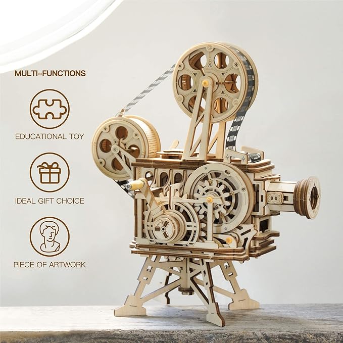 ROKR 3D Wooden Puzzles Vitascope for Adults - Model Building Kits Mechanical Construction for Adults to Build, Educational Brain Teaser DIY Crafts Kits, Halloween Collection Gifts for Men (Vitascope)