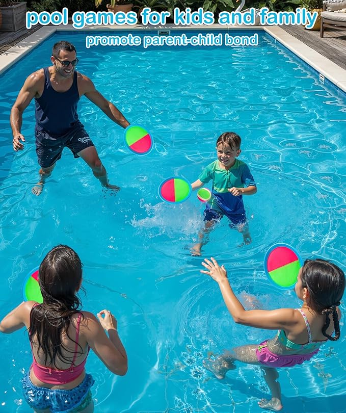 Kids Toys Toss and Catch Game Set Yard Camping Outdoor Games for Kids Ages 2-4 4-8 8-12, Outside Beach Pool Toys for 3 4 5 6 7 8 Year Old Boys Girls Birthday Gift Family Vacation Essentials