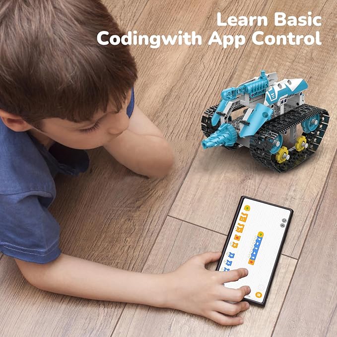 Robot Building Kit with APP/Remote Control STEM Gifts for Boys Age 8-16,Technic Coding Robotic Toys for Kids Birthday, Buildable 5in1 Models with 720 Pieces