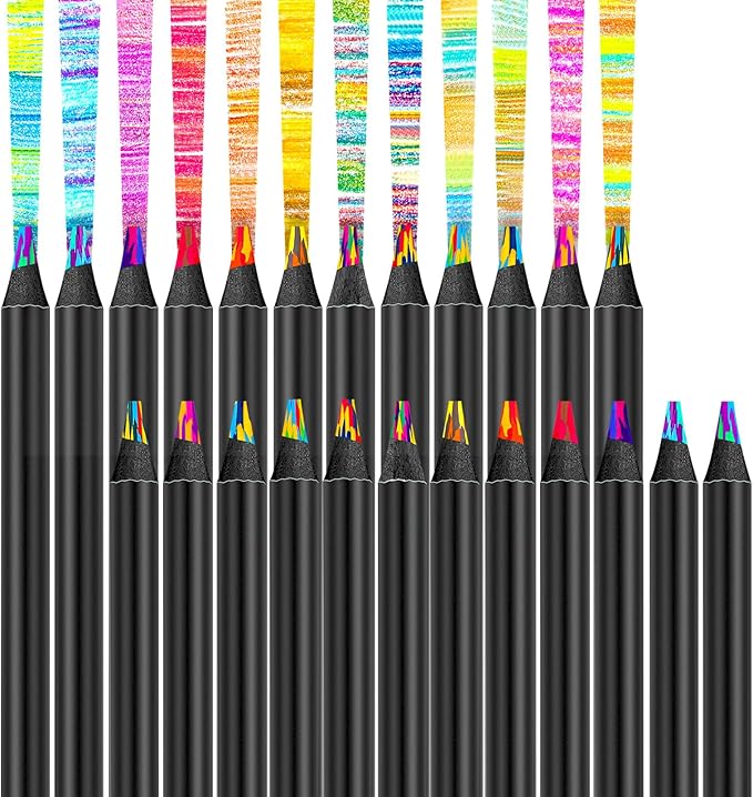 Hapikalor 24 Pack Rainbow Pencils, Cute School Supplies, Gifts for Teen Gifts Trendy Stuff, Art Supplies for Adults, Birthday Party Favors, Art Supplies for Kids