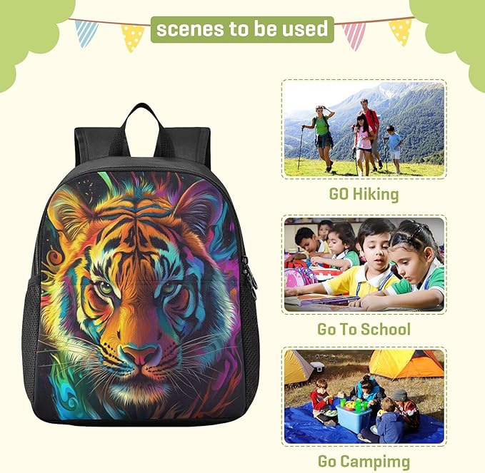 Colorful Face Dark Toddler Backpack for Boys Girls 3-6 Kindergarten Bookbag for Elementary Mini Kids Bookbag for Preschool for School
