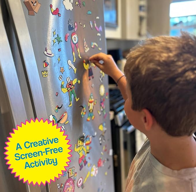 Kozmik World Magnet Toy - Craft Kit for Kids - Kozmik Character Konstruction Kit - Magnetic Play Set - 100+ Magnetic Pieces - Magnets for Kids & Adults - Screen Free Fun