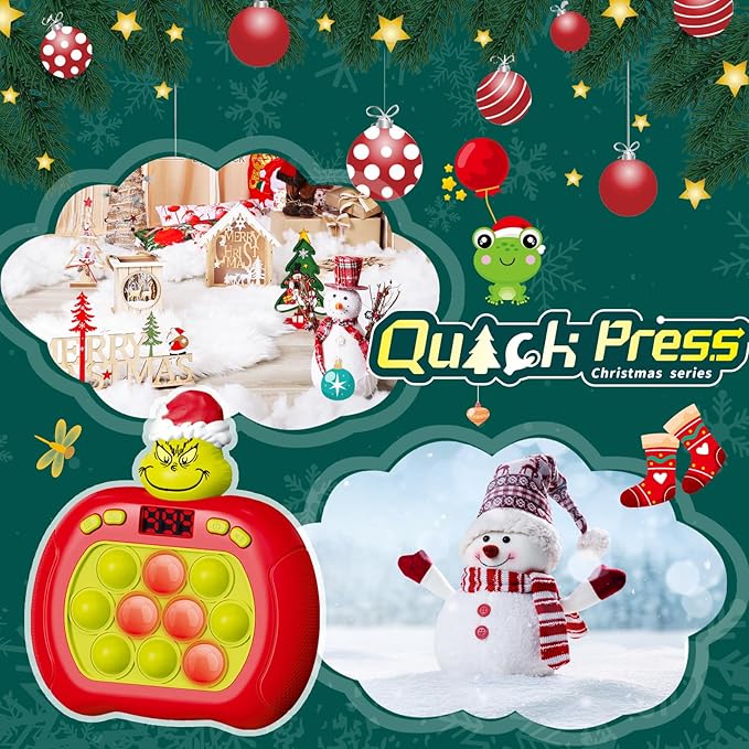 Upgraded Pop Push Game Toy for Kids, Quick Fast Push Pop Puzzle Handheld Game Light up Fidget Toy 8-12, Bubble Sensory Toys Christmas Stocking Stuffers Birthday Gifts for Kids Ages 3-12