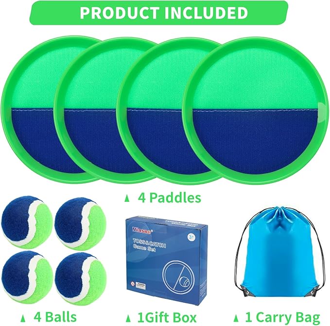 Toss and Catch Ball Set Kids - Lawn Games Beach Games Beach Toys Pool Outdoor for Ages 3 4 5 6 7 8 9 10 Years Old Boy Girl Toys, Playground Sets for Toddlers/Kids/Family