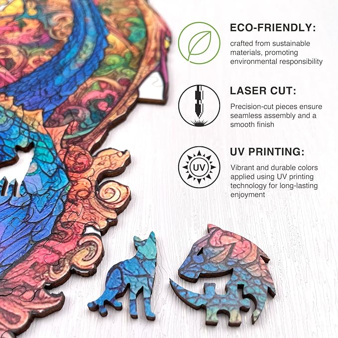 Wooden Puzzles for Adults, Elephant Wooden Jigsaw Puzzle, Unique Animal Shaped Puzzles, Premium Box Wood Cut Puzzles for Teens, Best Family Ideas (M-7.1 * 7.5in-84pcs)