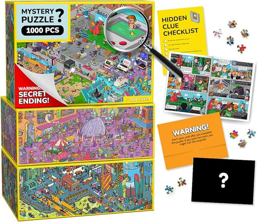 Jigsaw Puzzles 1000 Pieces - Magic Mystery Story Secret Ending Puzzle - Perfect Family Game Night for Adults & Kids - Gift Idea Unique Challenging Puzzle (Series 2)