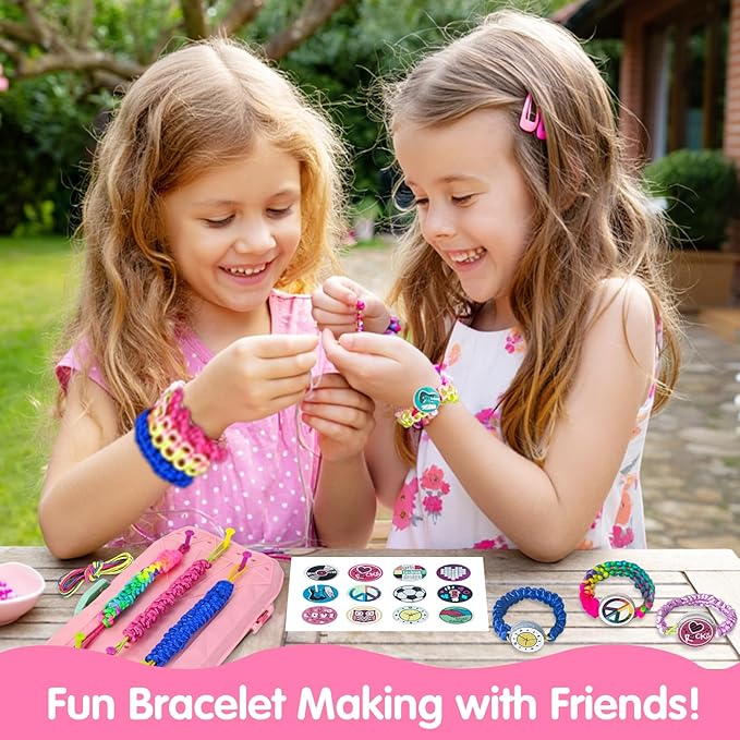 Friendship Bracelet Making Kit for Girls Ages 6-12|DIY Arts & Craft Kits with 200 Alphabet Beads|Bracelet String Maker Kids Jewelry Making Best Christmas Birthday Gift for 6-8,8-10,10-12 Year Olds