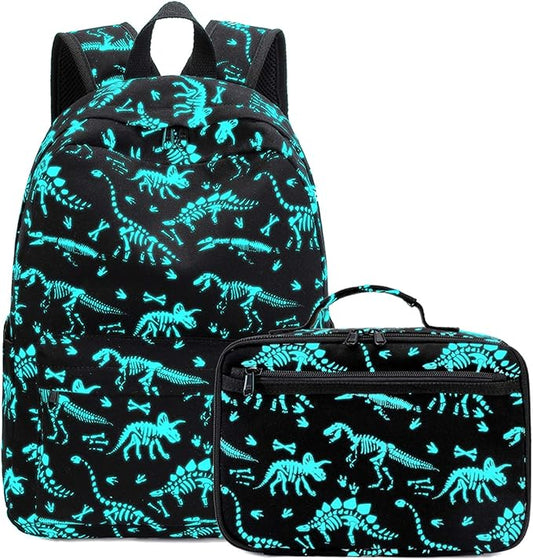 Kids School Backpack with Lunch Box for Boy Kindergarten BookBag School Bag Preschool Kindergarten Toddler Backpack (Luminous)