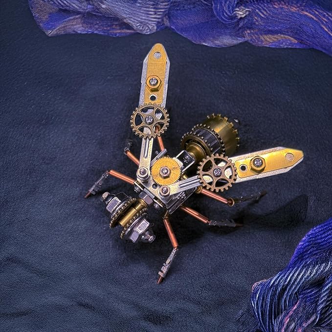 Steampunk Metal Insect Bug Mechanical Steampunk Sculpture Steampunk Mechanical Insect Clockwork 3D Steampunk Metal Puzzle Kits for Adults (Mechanical Bee A)