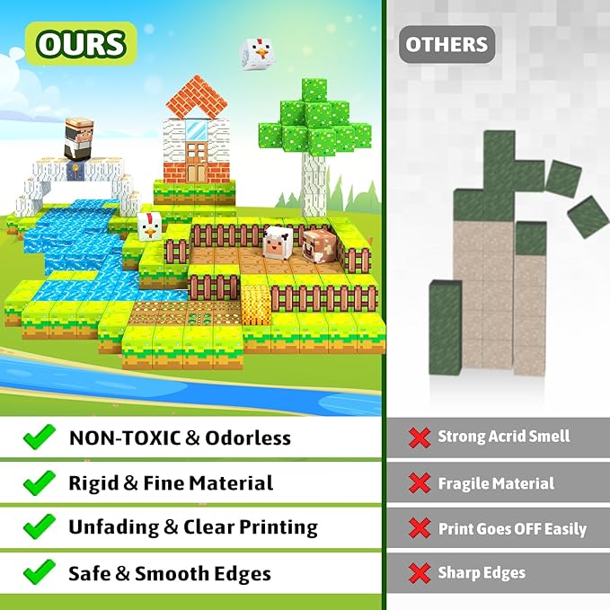 Magnetic Blocks,Creative Building Toys for Kids, STEM Sensory Toys for Ages 3-5, 5-7, 8-13, Christmas Birthday Gifts for Boys & Girls