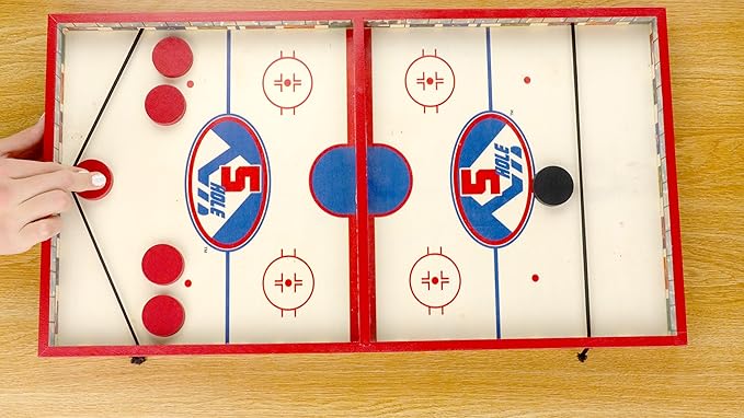 Regal Games - Jumbo 22" Sling Puck - Fun, Fast Family-Friendly Finger Hockey Puck Game - Includes 1 Gameboard, 5 Red Pucks, 5 Black Pucks - Ideal for 2 Players Ages 6+