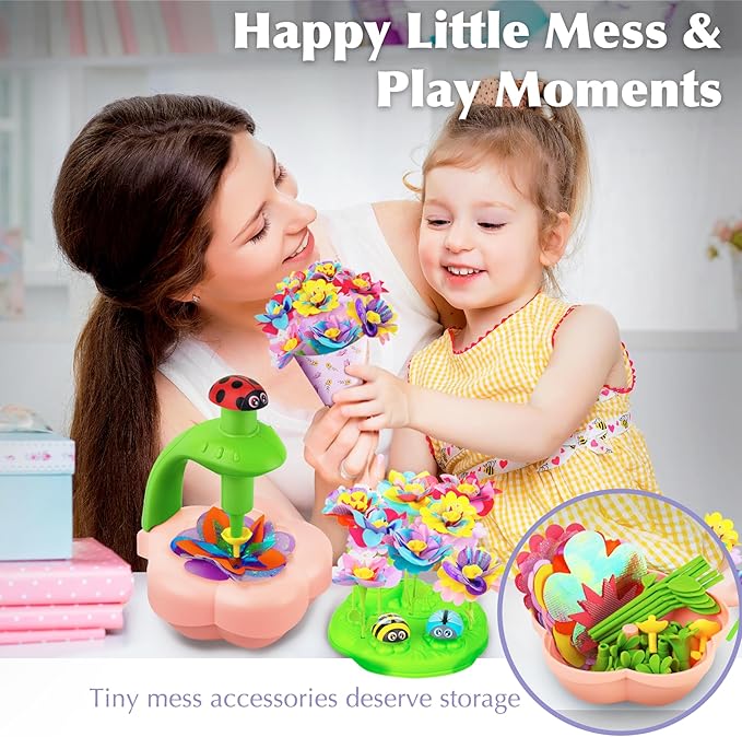 Kids Craft Kits with Light and Music, Arts and Crafts for Kids 4-6 8-12, DIY Flower Bouquets Press Kits, 4 5 6 7 8 Year Old Girl Birthday Gifts, Educational Preschool Travel Toys for Girls Boys