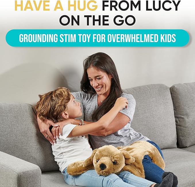 FRIENDLY CUDDLE Microwavable Weighted Lap Pad for Kids, 5 Lbs. – Lucy, Lap Blanket for Kids & Adults – ASD, Sensory Processing Weighted Stuffed Animals Dog Toy