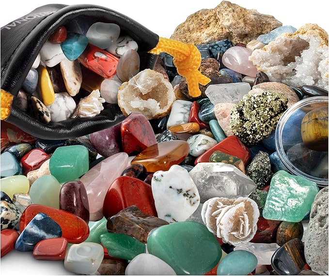 National Geographic Rock Collection Box for Kids – 300+ Piece Gemstones and Crystals Set Includes Geodes and Real Crystals, Rocks and Minerals, Science Kit for Kids, A Geology Gift for Boys and Girls